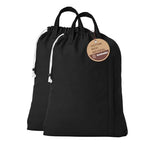 LFH Home Large Premium Cotton Rich Canvas Laundry Bag with Drawstring and Handles Heavy Duty (28”x40” (Pack of 2) / Black)