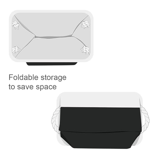 Storage Bins for Shelves (White & Black / Small -11.8Lx7.9Wx5.2H)