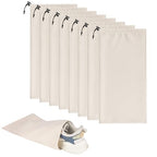 8 Pcs Single Shoe Bags for Travel with Drawstring (Beige)
