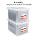 Plastic File Box with Snap Lid (Clear)