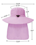 Outdoor Sun Hats with Stowable Neck Flap for Men Women UPF 50+ Mesh Summer Bucket Hat Wide Brim for Fishing Safari Hiking Purple (Purple)