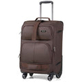 24 Inch Softside Expandable Checked Luggage with 4 Spinner Wheels (Coffee / 24 Inch)