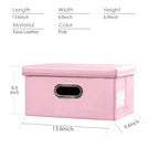 Collapsible Storage Box with Lid [1 (Pink / Small(1-Pack))