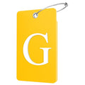 2 Pack Initial Luggage Tags for Suitcases Airplane Travel Essentials (Large G / Yellow)
