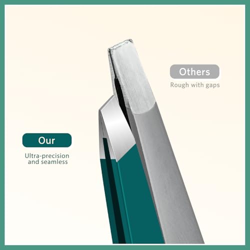 Tweezers Set 9 Pcs Nail Clipper Kit with Case for Eyebrows Grooming (E-green)