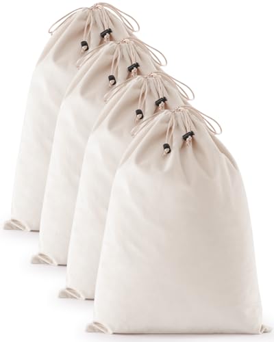 4 Pcs Shoe Bags for Travel (Beige / 17.3"x12.6")