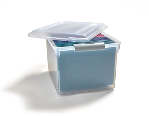Store & Slide Plastic File Box (Clear)