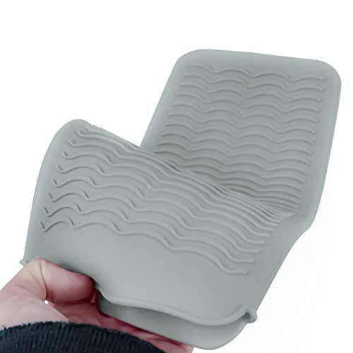 Silicone Heat Resistant Mat Pouch for Hair Straightener (2 Pack / Grey)