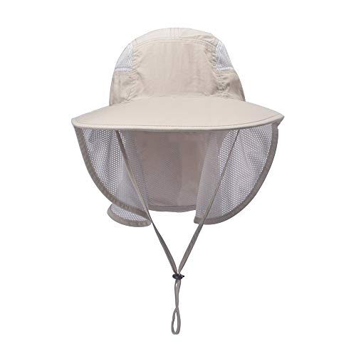 Unisex Outdoor Activities UV Protecting Sun Hats with Neck Flap Khaki (One Size / Khaki)
