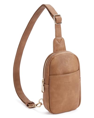 Crossbody Bags for Women Leather Cross Body Sling Bag for Woman Travel Camel Brown (1-camel Brown)