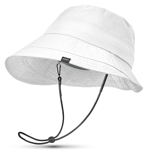 Lightweight Bucket Hat for Women Quick (One Size-Large / White)