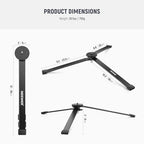 Metal Mini Tripod Base for TL120C TL60 CL124 Tube Light Wand Stick (CTN5)