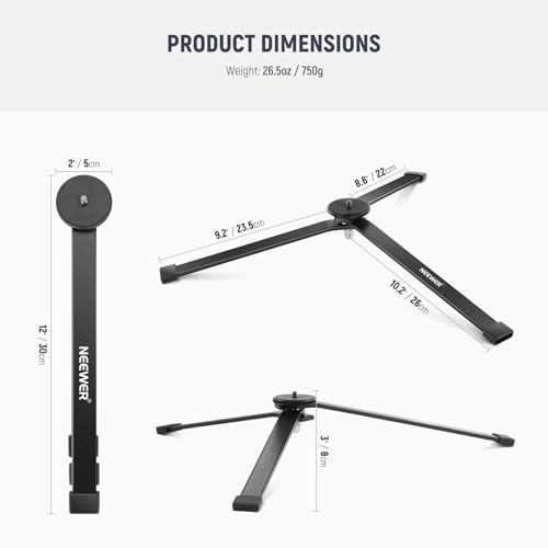 Metal Mini Tripod Base for TL120C TL60 CL124 Tube Light Wand Stick (CTN5)