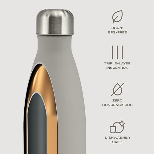 Stainless Steel Water Bottle (Lunar Grey / 17 Ounces)