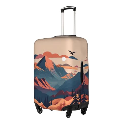 Sunset Mountain Scenery Luggage Cover Washable Suitcase Protector (Large / Italy Sunset Mountain Scenery)