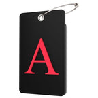 2 Pack Initial Luggage Tags for Suitcases Airplane Travel Essentials (Large A / Black)