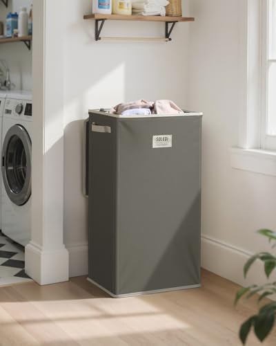 100L Laundry Hamper with Lid (Cement / 100L)