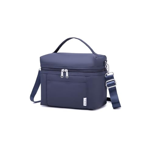 NOL Insulated Lunch Bags for Women Cooler Bag Lightweight Nylon Waterproof Lunch Box for Work Small Navy Blue 4L (Navy Blue / Small (4 Liters))