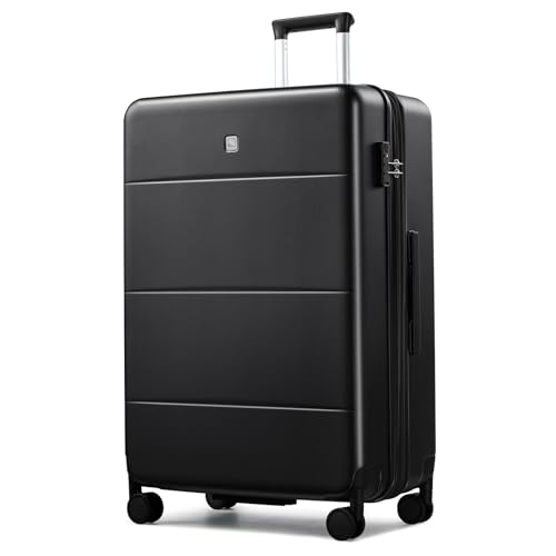Expandable Large Checked Luggage (Jet Black / 28 Inch EXT)