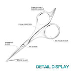 4.9 inch Professional Grooming Scissors for Men Facial Hair Removalr (Silver)