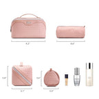 Travel Makeup Bag Cosmetic Bags for Women (L03 Light Pink)