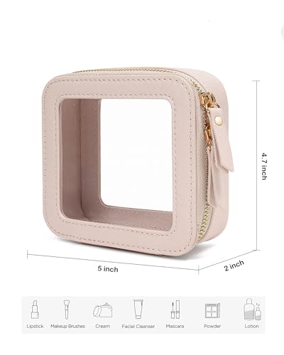 Small Clear Makeup Bag (Mini Beige)