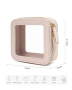 Small Clear Makeup Bag (Mini Beige)