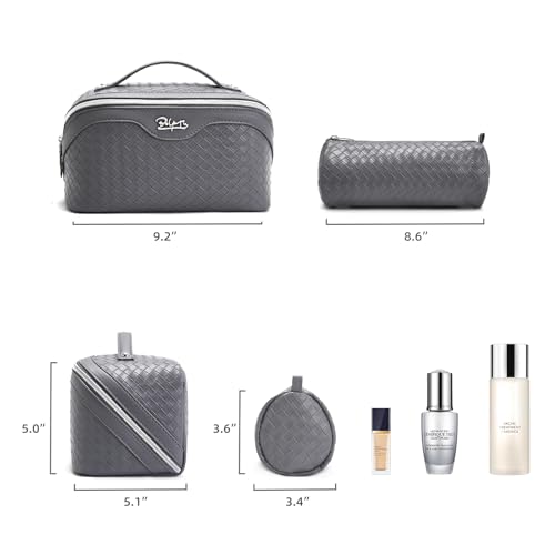 Travel Makeup Bag Cosmetic Bags for Women (L07Grey)