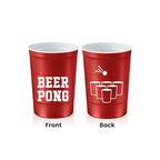 16 oz. Durable & Reusable Party Cups (Beer Pong Red / 12 Count)