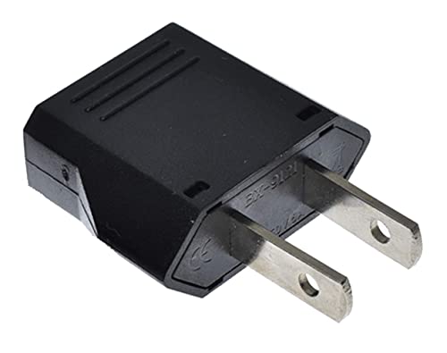 European to US Plug Adapter (1 Pack | Black)