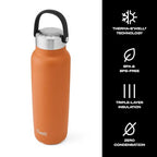 Recycled Stainless Steel Explorer with Insulated Lid and Handle (40 Ounces / Carnelian)
