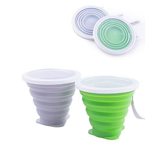 Collapsible Cups for Traveling (Gray-Green)