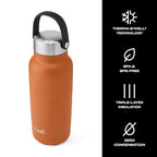 Recycled Stainless Steel Explorer with Insulated Lid and Handle (32 Ounces / Carnelian)