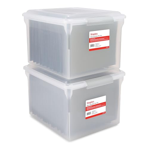 Store & Slide Plastic File Box (Clear)