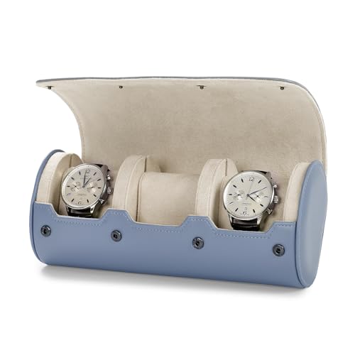 3 Slot Leather Watch Storage Box Light Blue (Sky Blue / 3-Slot)