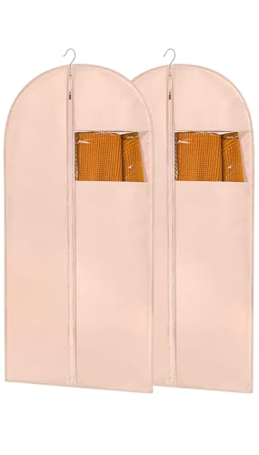 43" Suit Bags for Closet Storage and Travel (43" - 2 Pack / Pink)