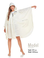 Unisex Rain Poncho Hooded Waterproof Raincoat for Adults Women (Beige)
