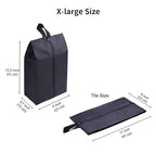 Travel Shoe Bags Set of 2 Waterproof Nylon with Zipper for Men & Women (2 Pack - Black)