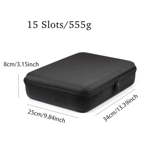 15 Slots Hard Watch Travel Case (Black-15 Slots / 15 Slots Nylon)