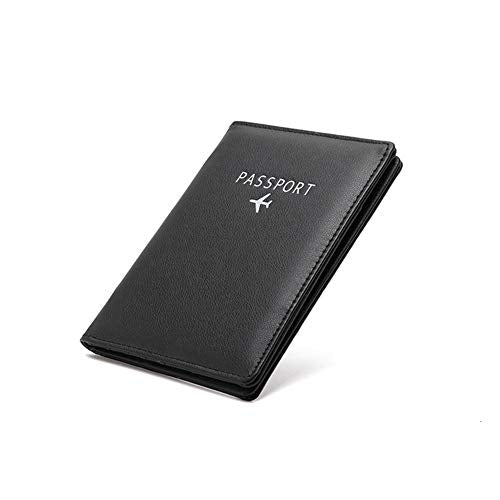 Travel Wallet & Family Leather Passport Holder Cover RFID Blocking Travel Wallet (Black)