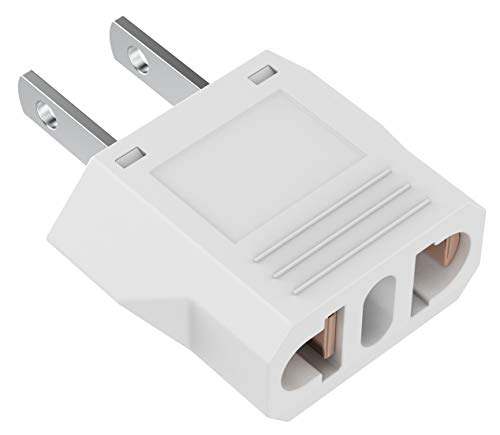 European to US Plug Adapter (1 Pack | White)