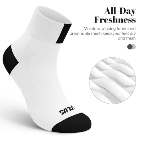 Ankle Compression Socks for Women 6 Pairs (Large-X-Large / Black+white+navy（6 Pairs）)