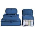 6 Set Compression Packing Cubes for 7 (Dark Blue / 6 Pack)