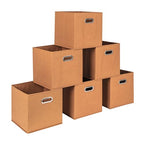 Fabric Storage Bins 6 Piece Set (Terracotta / 11” L x 11” W x 11” H)