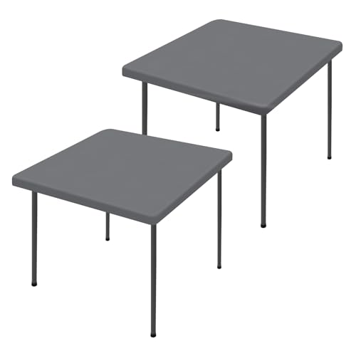 2 Pack Square Spandex Fitted Table Cloth (Grey / 42" x 42" (Square))