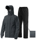 Rain Suit Waterproof Breathable Lightweight 2 (Small / Dark Grey)