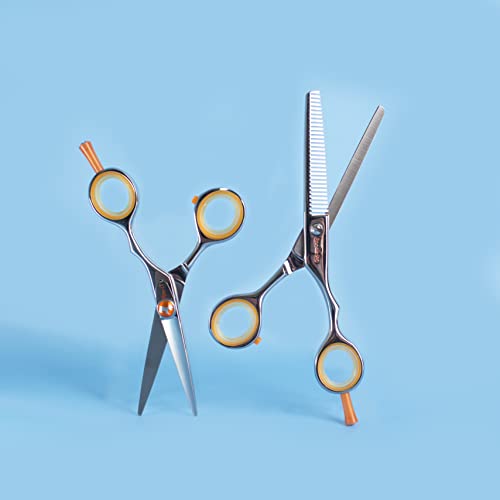 Centrix Roc It Dog Professional Stylist 5.75” Hair Cutting Shear and 30T Thinning Scissor Duo Set (R 575 & RT 30)
