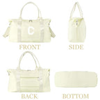 Initial Travel Duffel Bag Sports Gym Bag for Kids Teen Birthday Gifts (Beige / C)