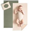 Faux Leather Waterproof Baby Changing Mat 2 Pack (Fog Green,Beige / Regular)