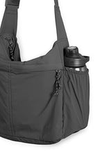 20L Crossbody Tote Bag Large Capacity Lightweight Hobo Shoulder Sling Bags for Gym Shopping Beach Travel (Classic Black)